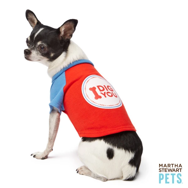 Chihuahua bersaiz "I Dig You" Shirt Baju Pet oleh Martha Stewart Pets - Pakaian anjing yang bergaya & selesa